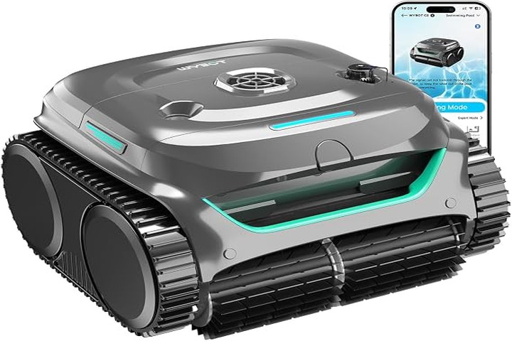 Robot de piscine sans fil Wybot C2, fond parois et ligne d'eau